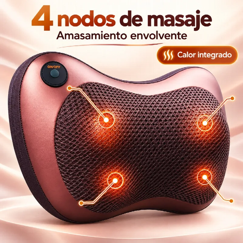 Cuatro nodos de masaje Shiatsu con amasamiento envolvente y calor integrado