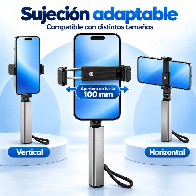 Sujeci&oacute;n adaptable a tel&eacute;fonos de distintos tama&ntilde;os, hasta 100 mm de ancho