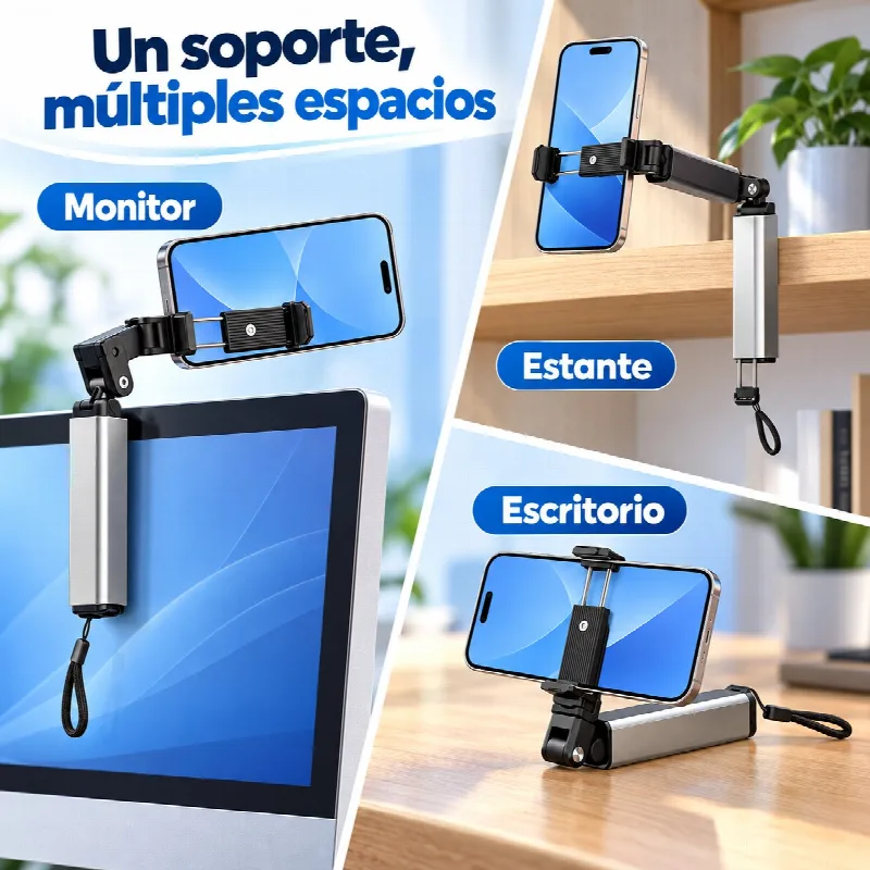 Un soporte para varios espacios: monitor, escritorio y mano