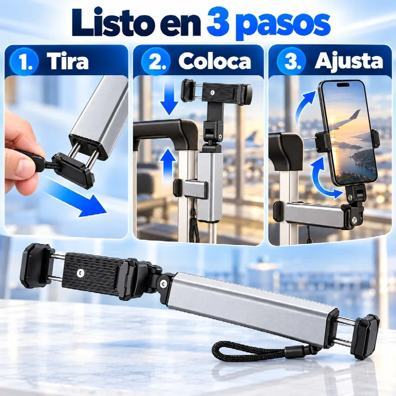 C&oacute;mo colocar el soporte de m&oacute;vil en tres pasos: tirar, colocar y ajustar