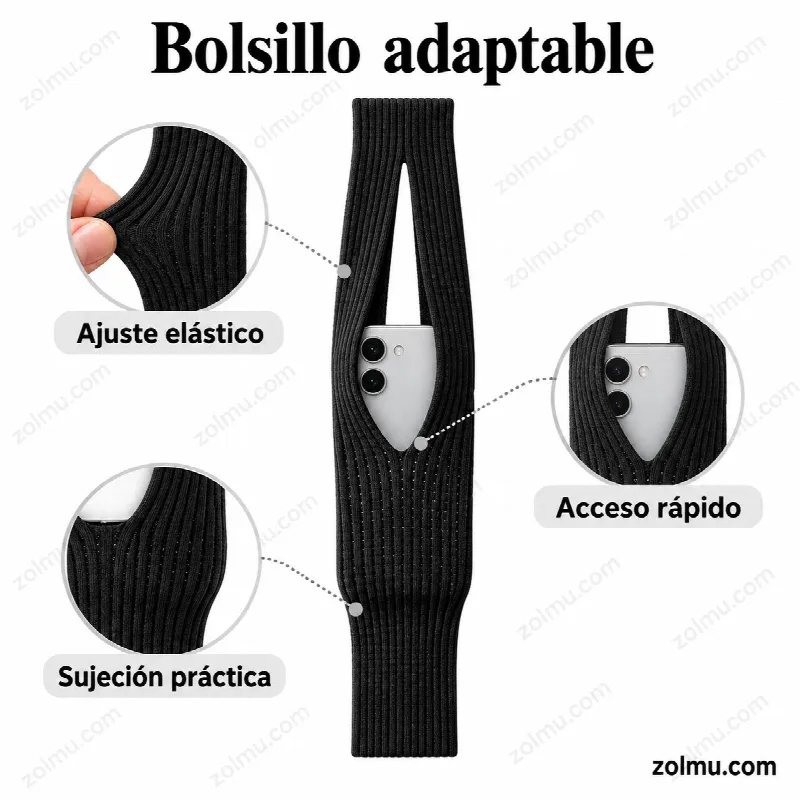 Bolsillo adaptable con ajuste el&aacute;stico, sujeci&oacute;n pr&aacute;ctica y acceso r&aacute;pido