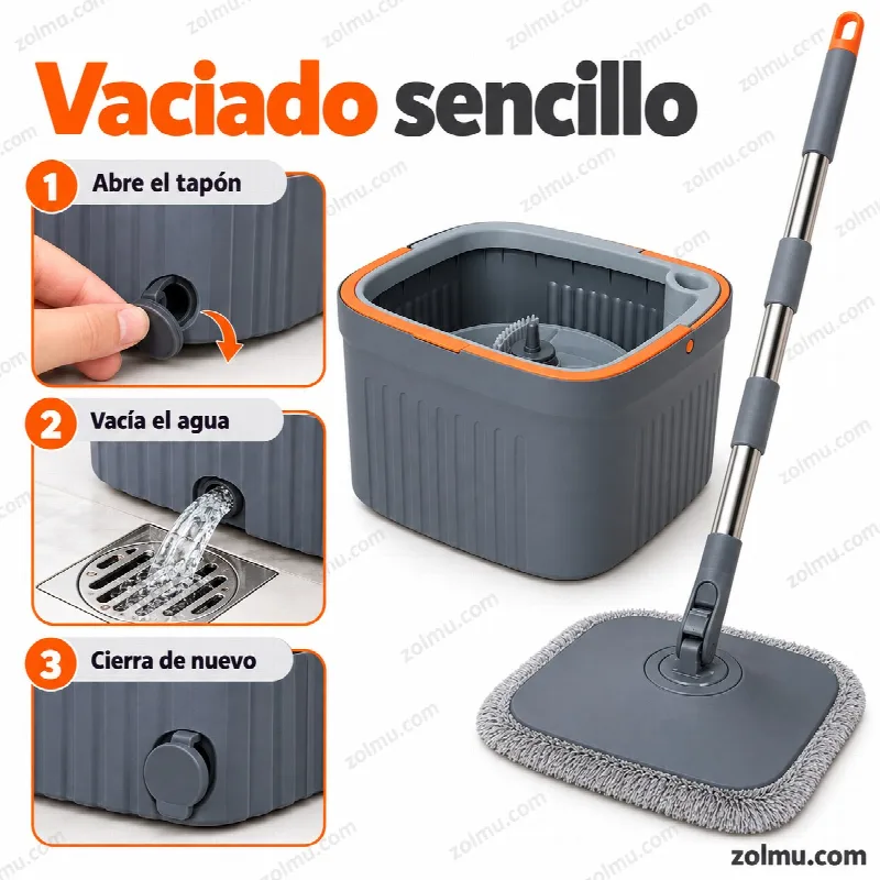 Vaciado sencillo del cubo con tapón de apertura rápida